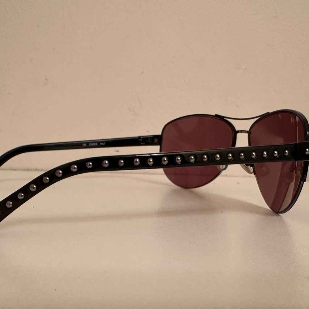 Jimmy Choo Black Aviator Sunglasses with Purple Lenses - Picture 4 of 5